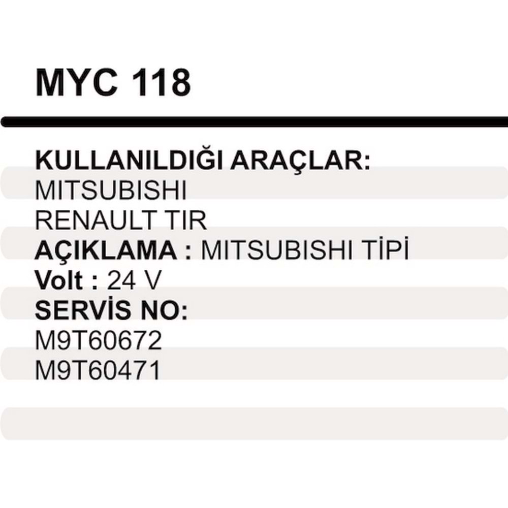 MARS YASTIGI GOVDELI MITSUBISHI 24V
