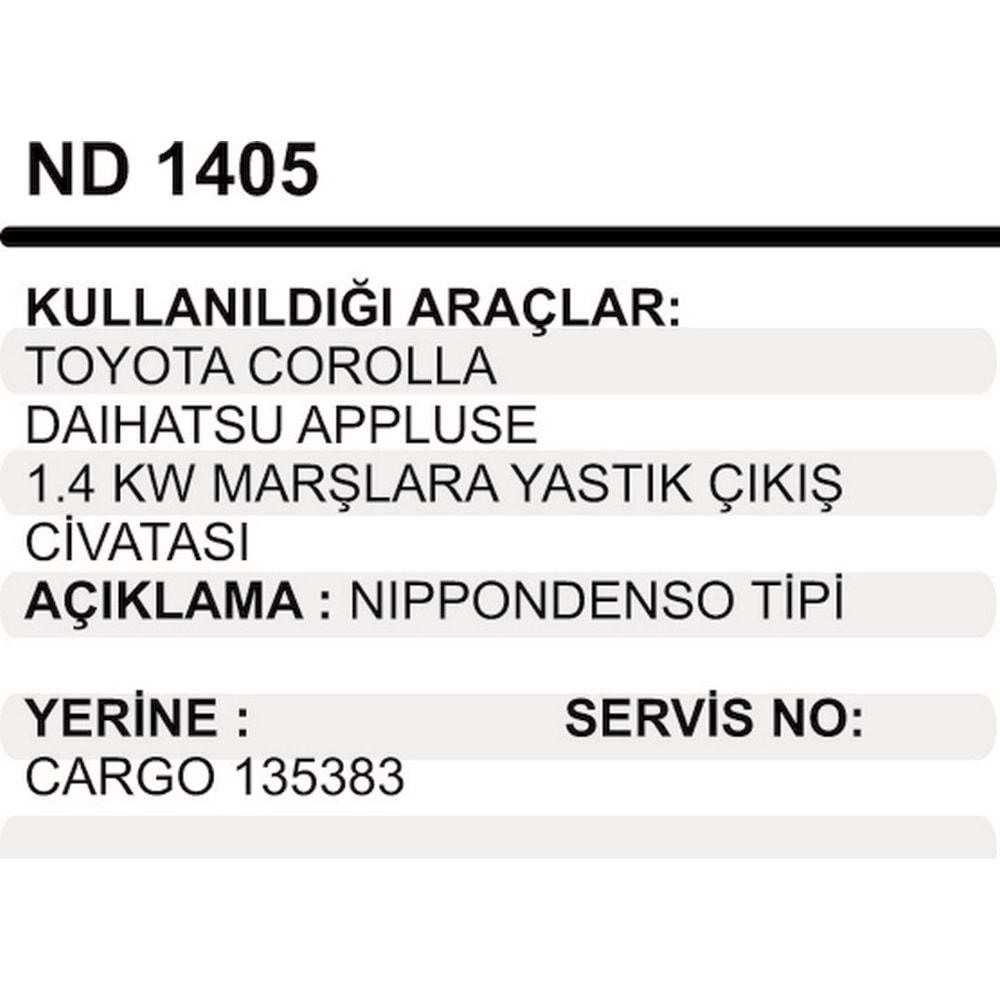 MARS OTOMATIGI TM.TK.MAZDA KIA CAT 12V 2,5KW SOL