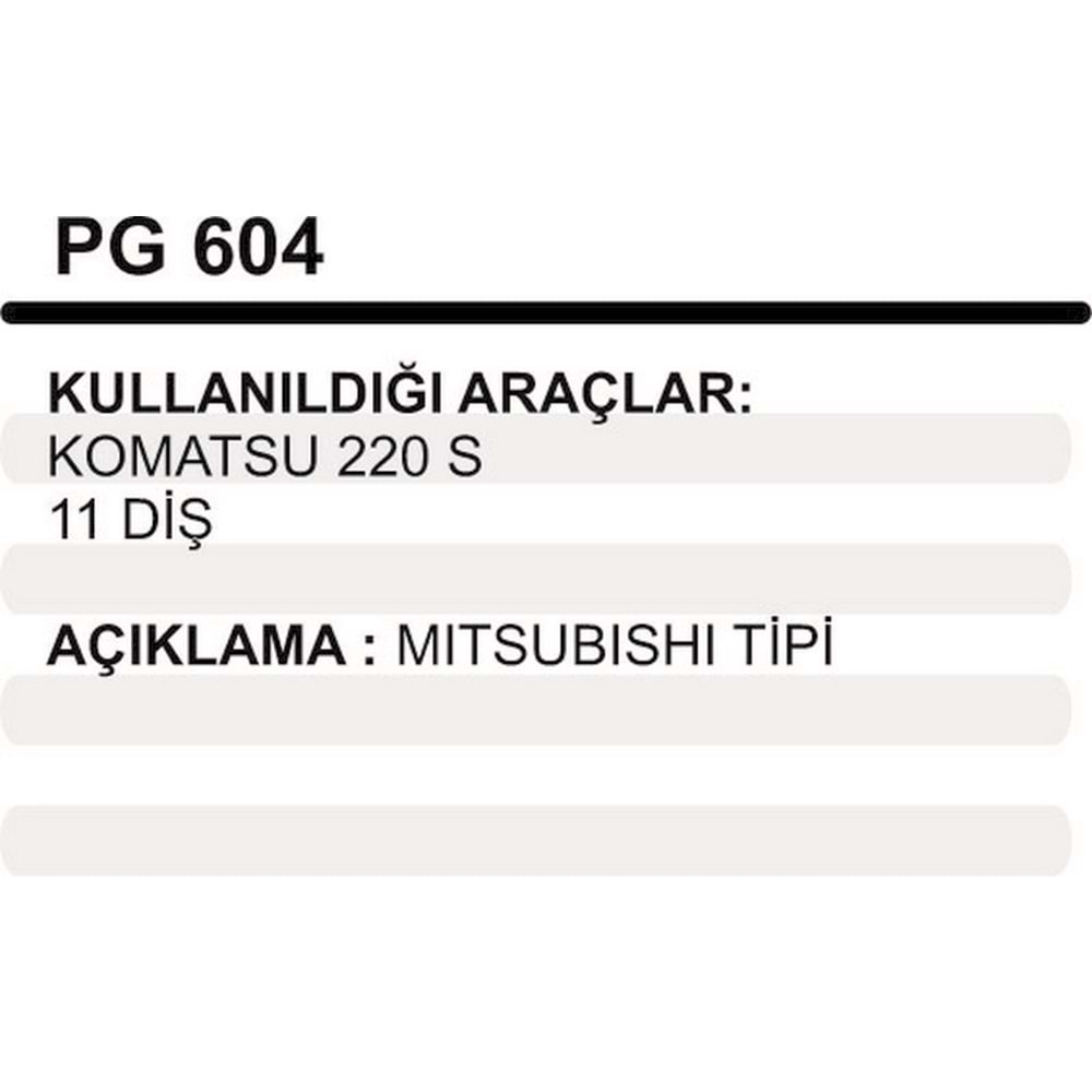 MARS DISLISI MITSUBISH KOMATSU 11D