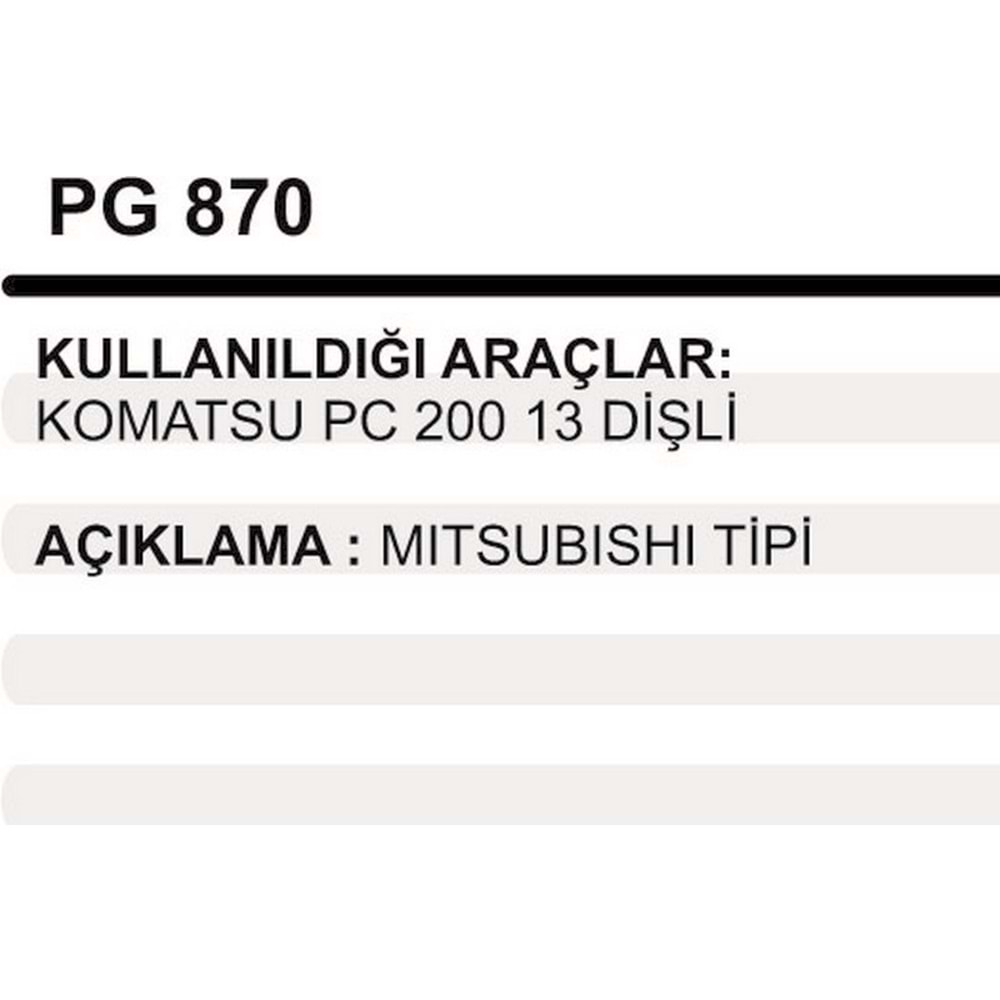 MARS DISLI 13D KOMATSU PC200