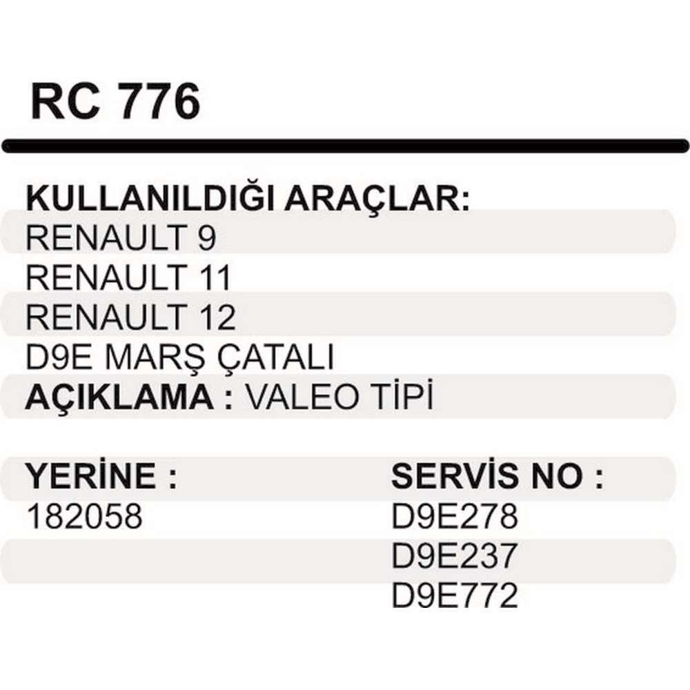 MARS CATAL VAEO TIP D9 E R-9-11-12