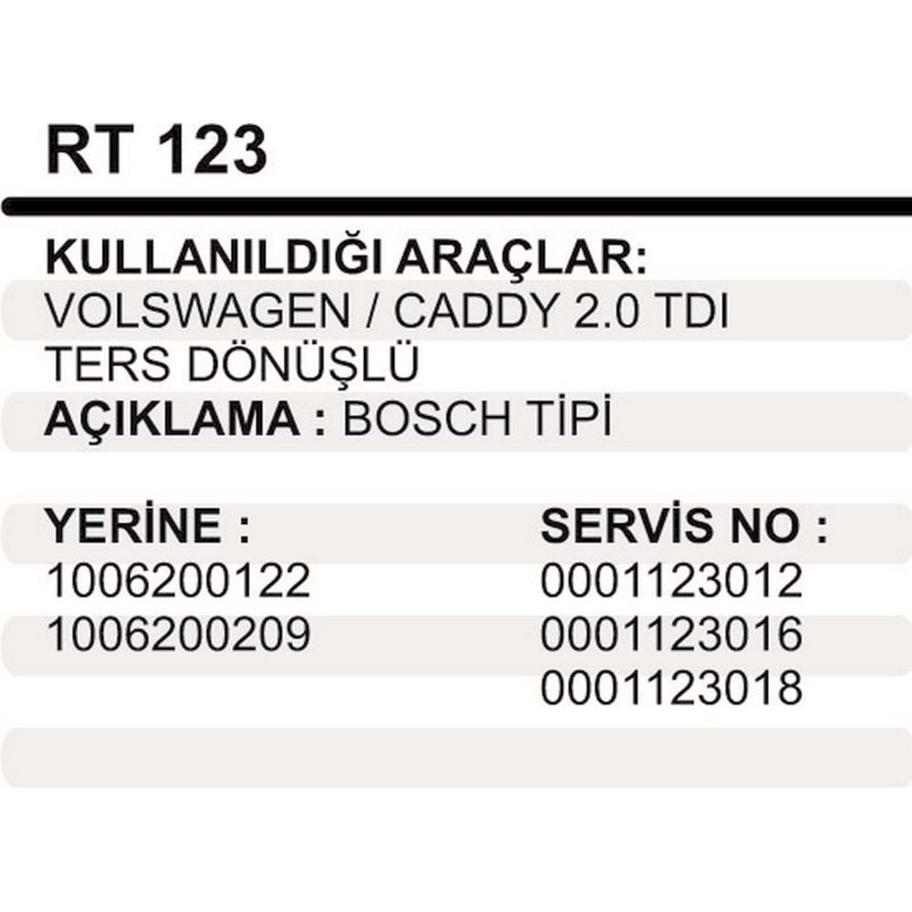 RED.TM.TK VW CADY 2.0TDI