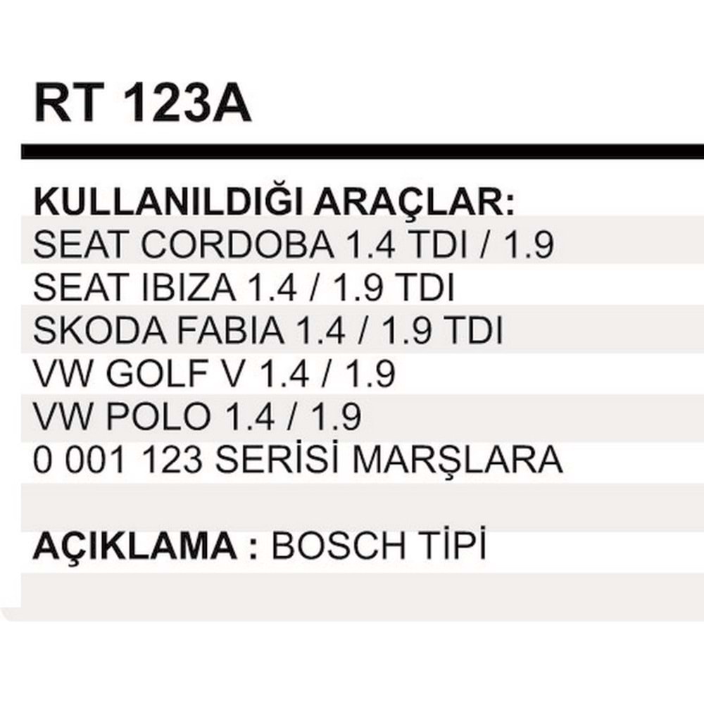 RED.TM.TK VW SEAT 1,9TDI BOSCH 123 SERI