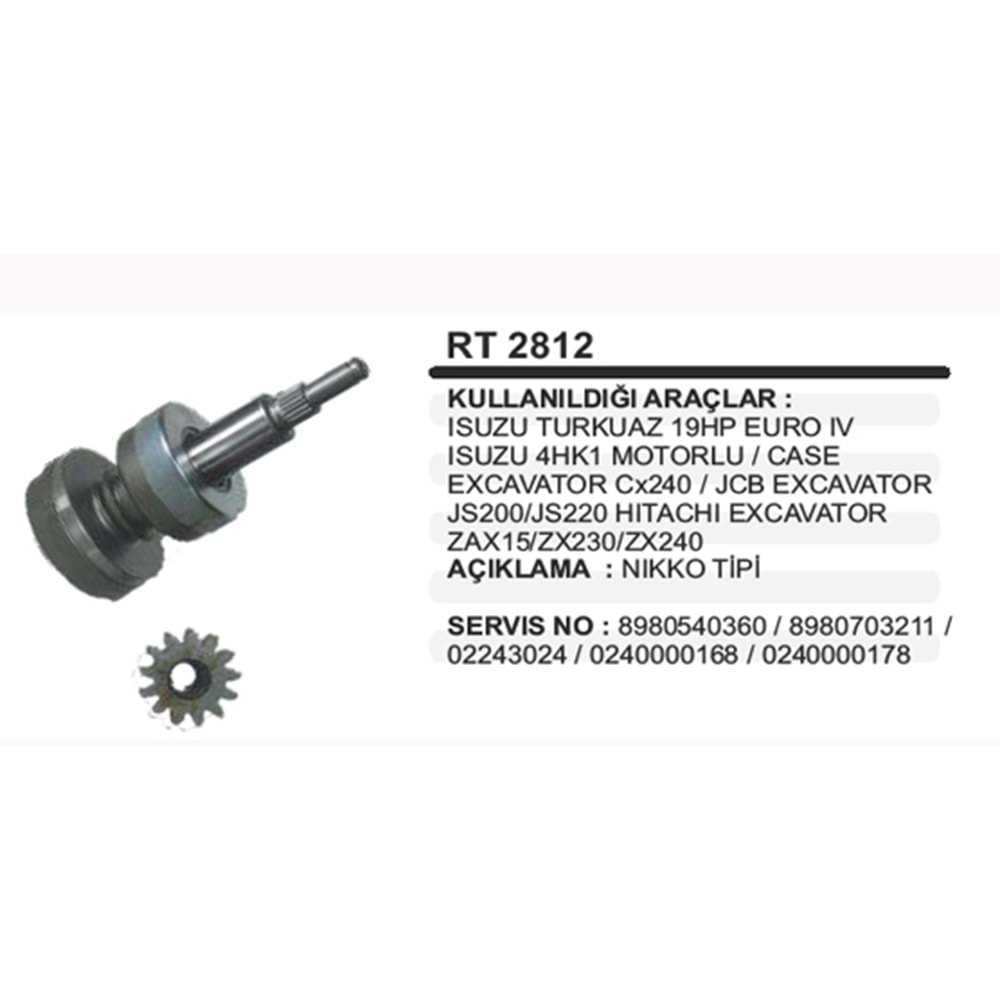 REDIKSIYON TAMIR TAKIMI ISUZU TURKUAZ 190HP 4HK1