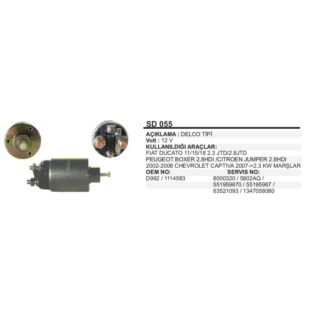 OTOMOTIK 12V DUCATO BOXER CAPTIVA