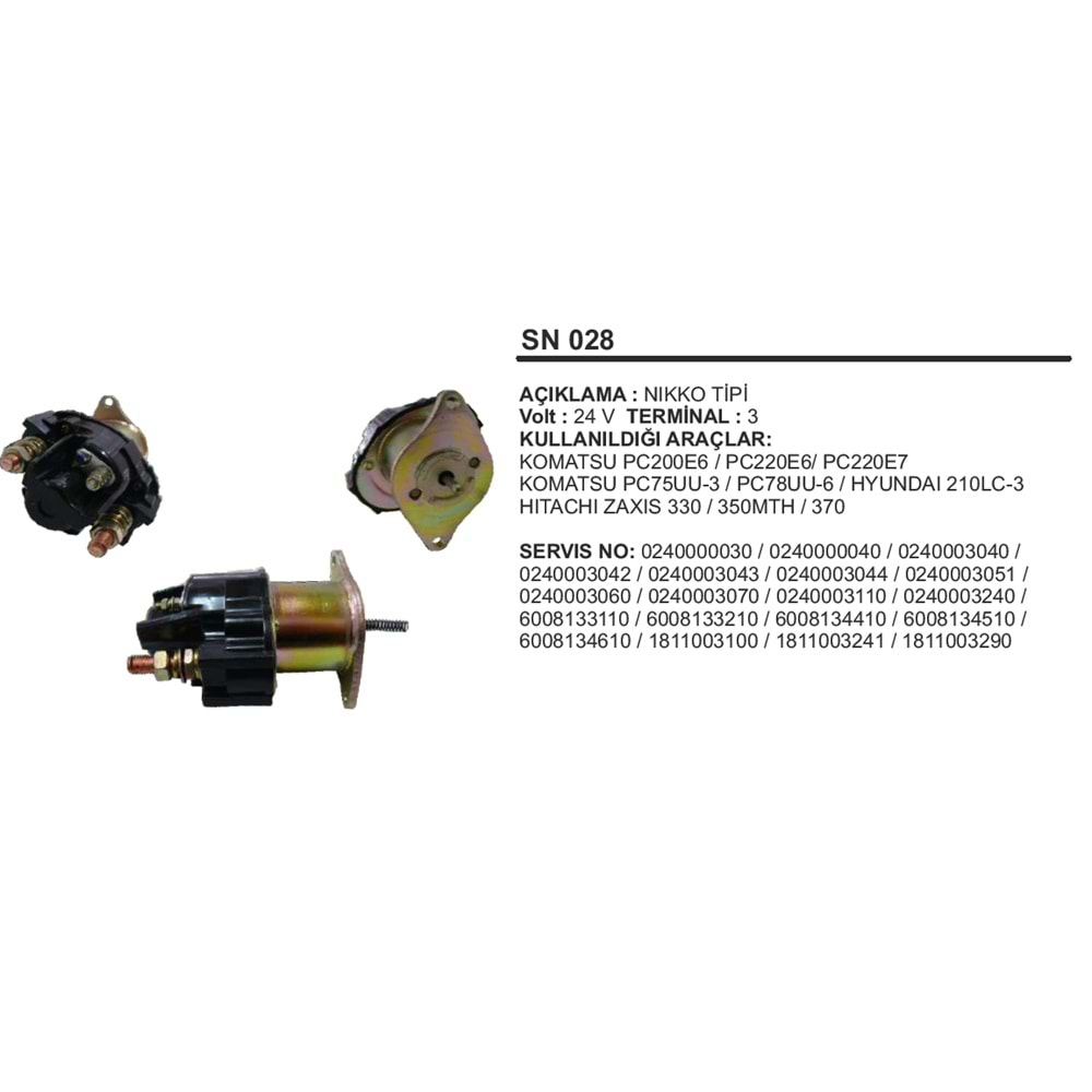 MARS OTOMATIGI 24V HITACHI ZAXIS KAWASAKI KOBELCO