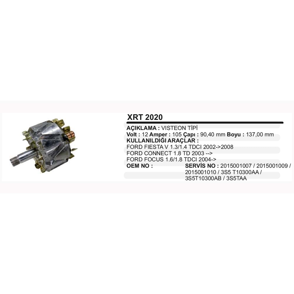 ALT ROTOR VISTEON 12V 105A FIESTA TRASIT