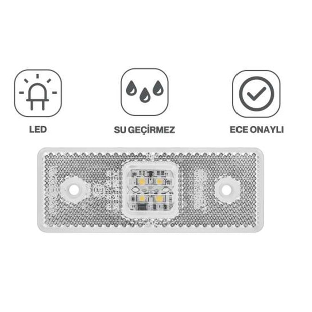 SIDE MARKER SML01W 4 LED BEYAZ 10-30V ON