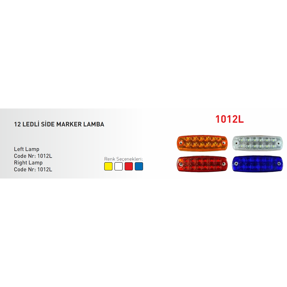 12 LEDLİ SİDE MARKER LAMBA