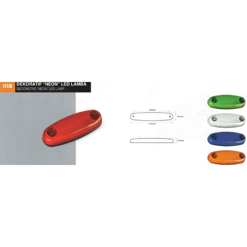 DEKORATİF NEON OVAL LED LAMBA BEYAZ