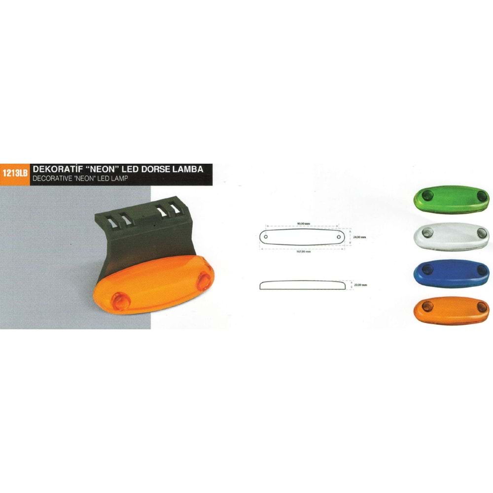 BRAKETLİ DORSE NEON OVAL LED LAMBA SARI