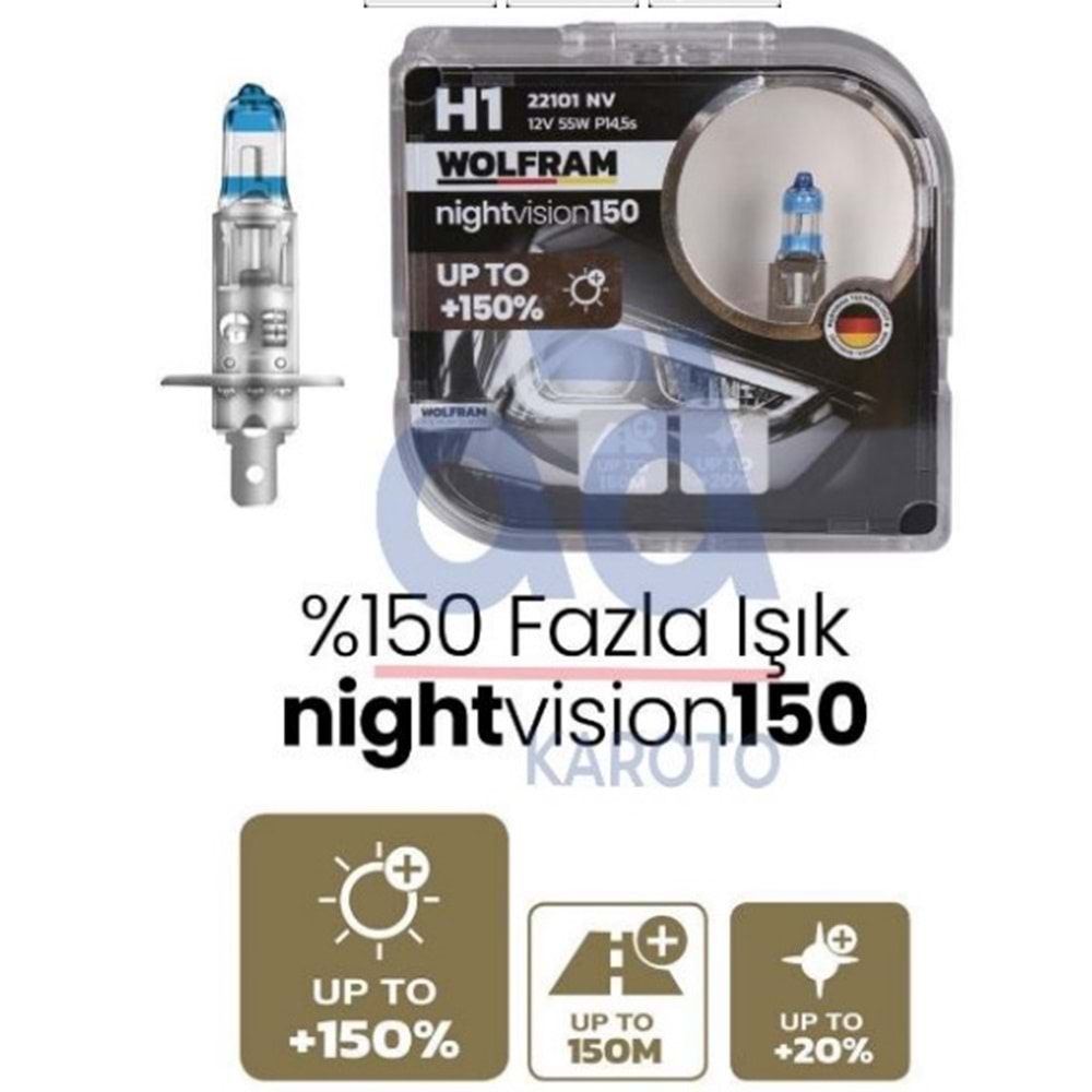 AMPUL H1 12V %150 GUCLU %20 BEYAZ ISIK