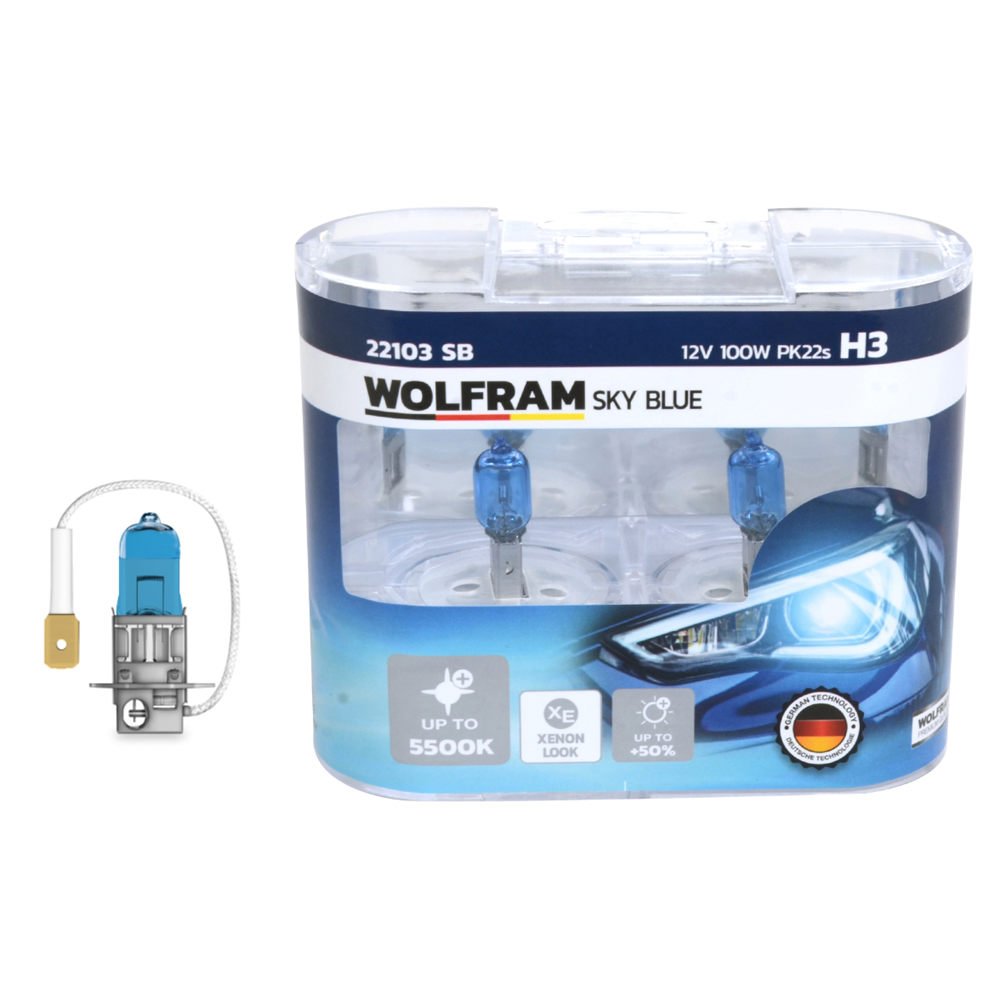 AMPUL H3 12V 100W PK22s DUY SKY BLUE BEYAZ IŞIK