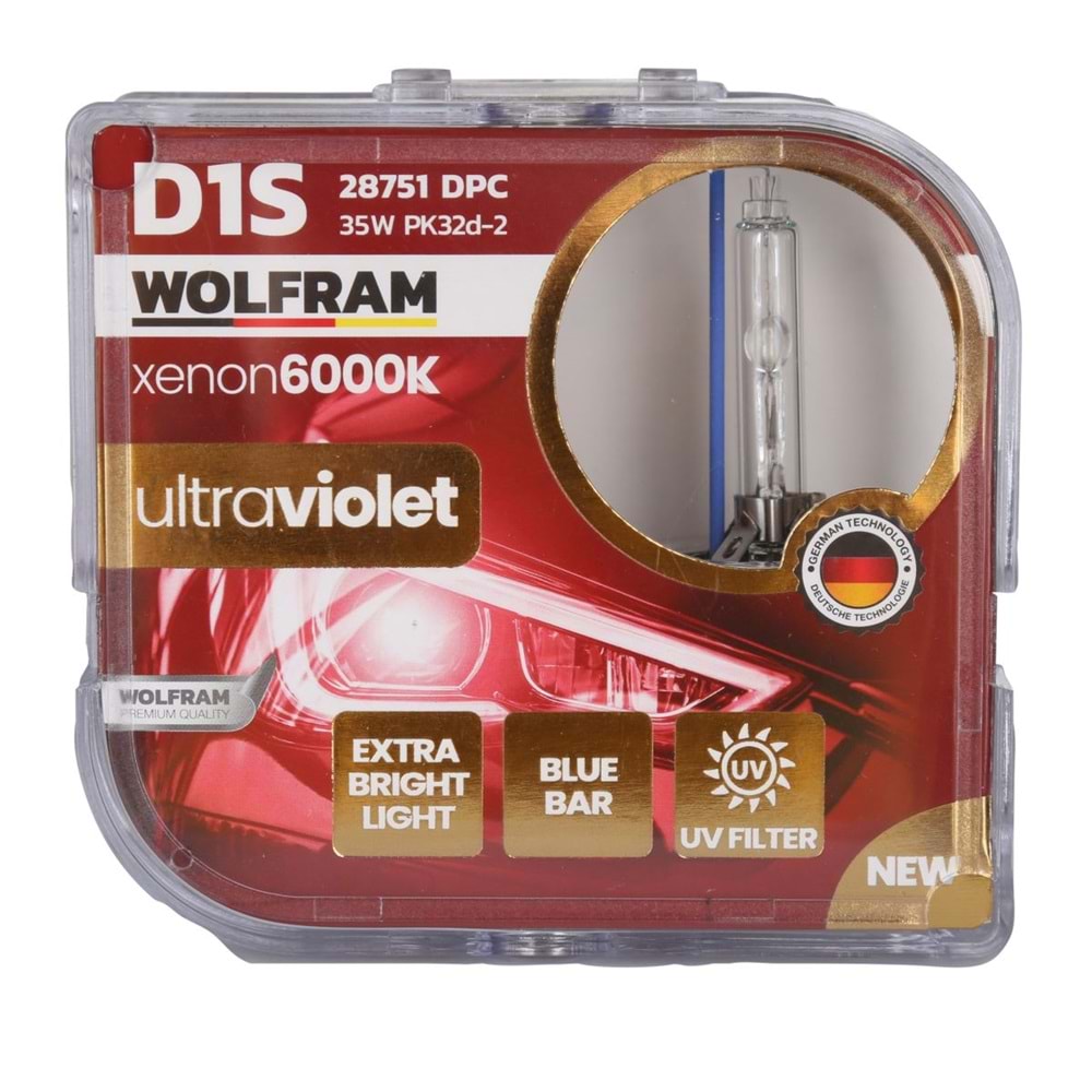 D1S 12V 35W PK32d-2 XENON 6000K UltraViolet MAVİ CAM 6000K