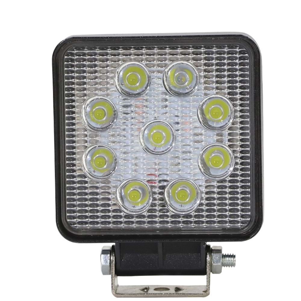 9 LED ÇALIŞMA LAMBASI BEYAZ + KIRMIZI E Belgeli E9 12/24V 27+6W