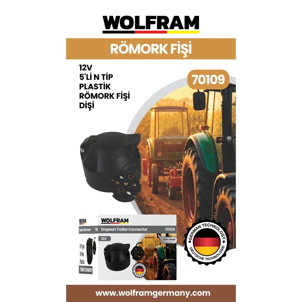 5 Lİ N TİP PLASTİK RÖMORK FİŞİ DİŞİ 12V