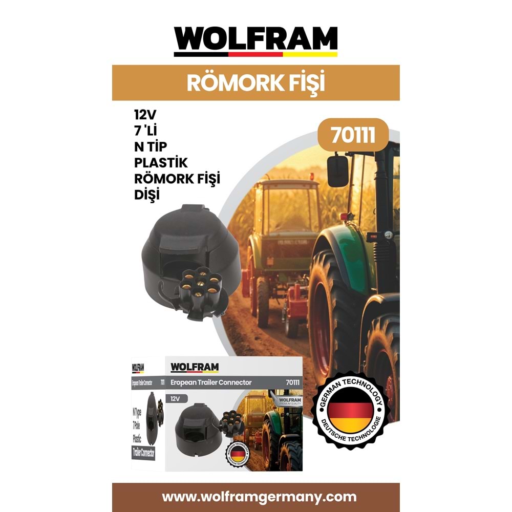 7 Lİ N TİP PLASTİK RÖMORK FİŞİ DİŞİ 12V