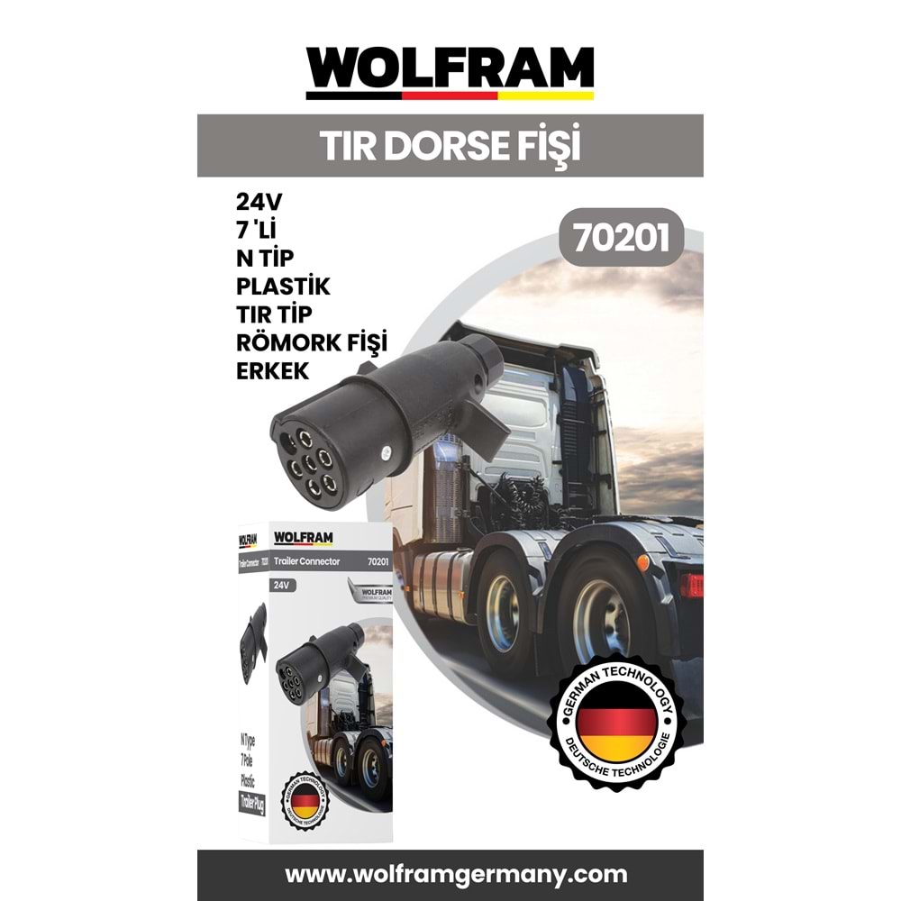 7 Lİ N TİP PLASTİK TIR DORSE FİŞİ ERKEK 24V