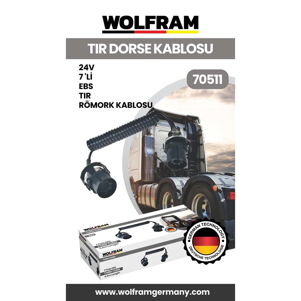7 Lİ EBS TIR DORSE KABLOSU 24V