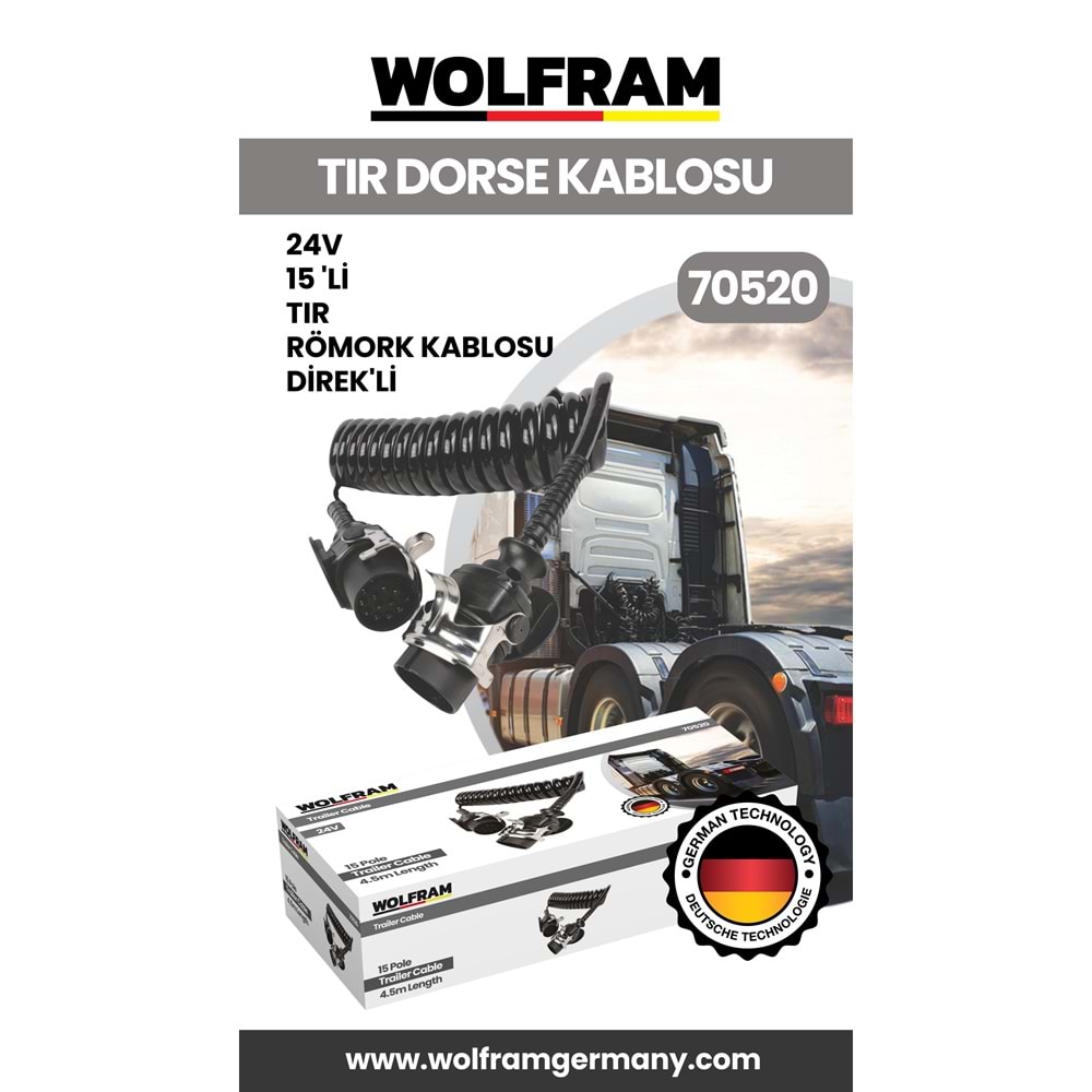 15 Lİ TIR DORSE KABLOSU DİREKLİ 24V