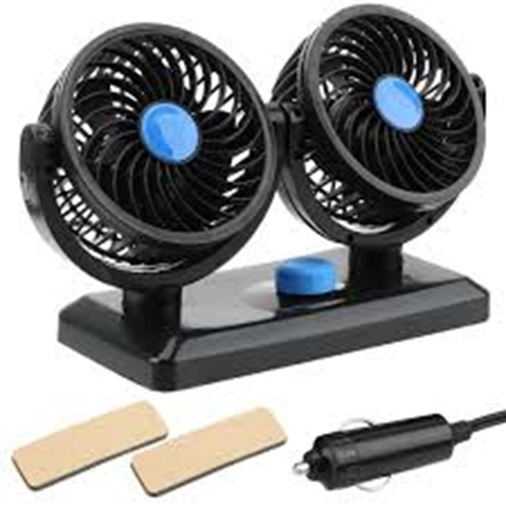 VANTİLATÖR 12V TORPİDO ÜSTÜ İKİ FAN AYARLI
