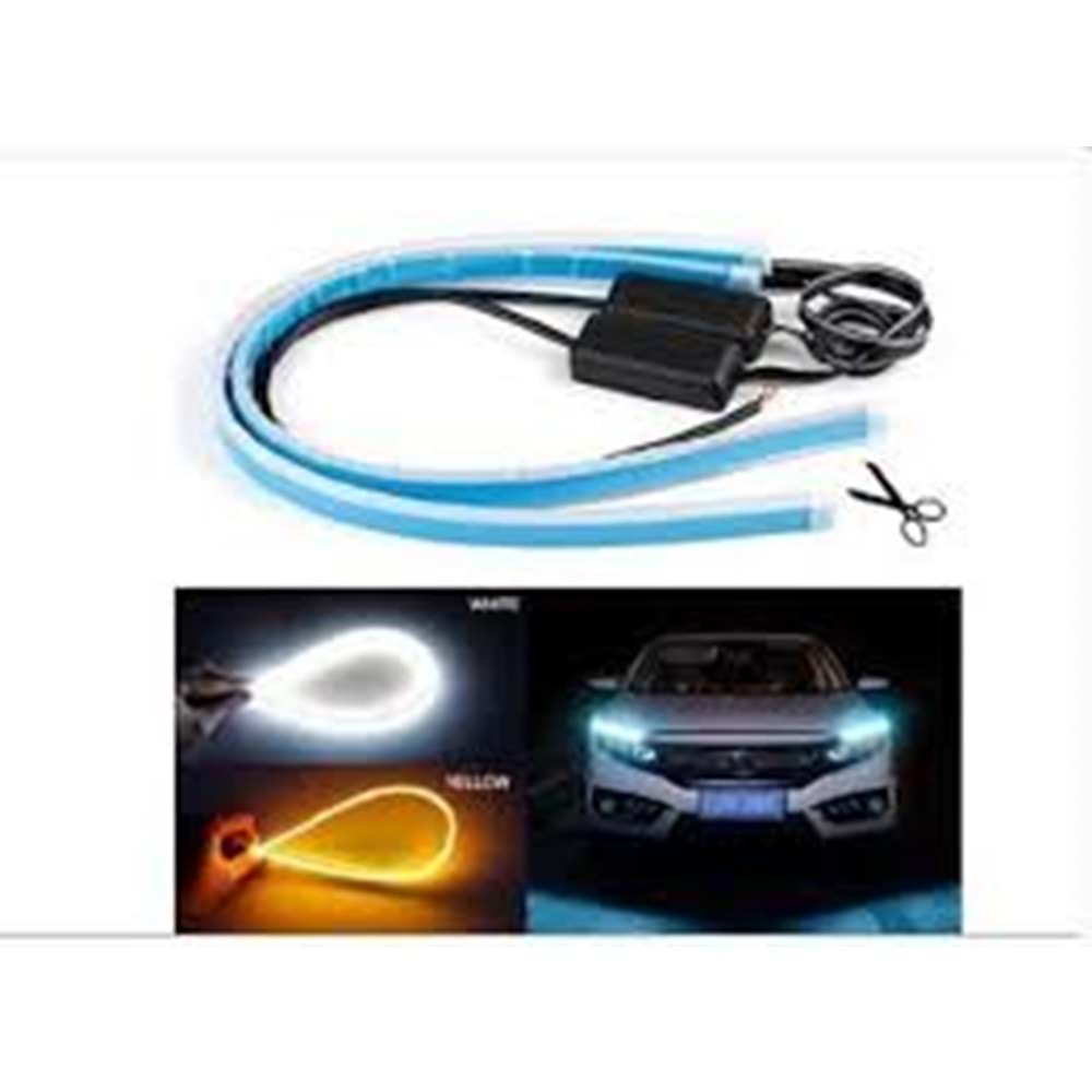 GUNDUZ FARI SILIKON 60CM SARI BEYAZ KAYAR LED
