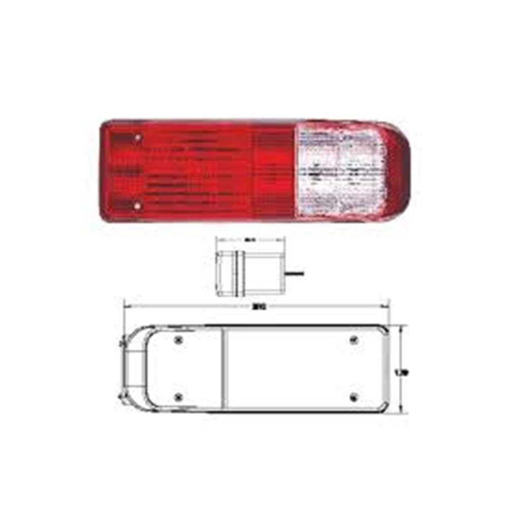 UNİVERSAL DORSE STOP LAMBASI SOKETLİ - PETEKLİ CAM