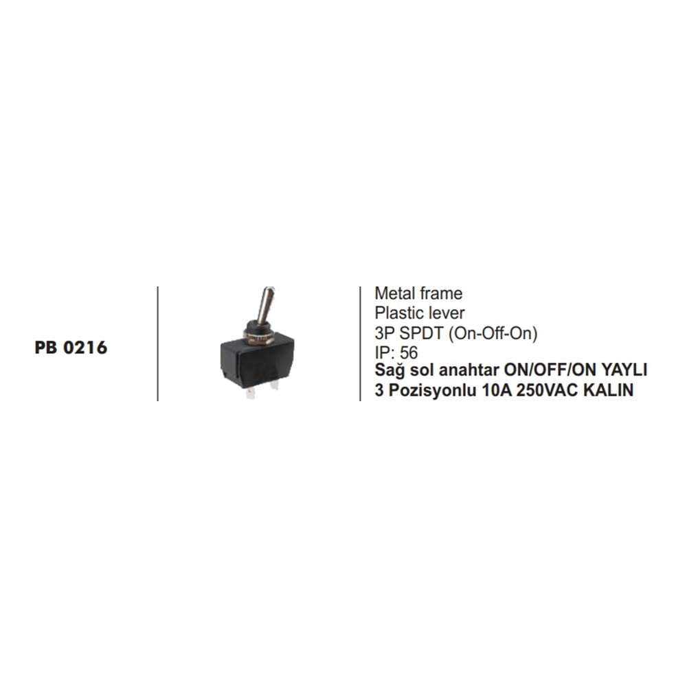 SAĞ-SOL ANH ON/OFF/ON YAYLI 3 POZ 10A 250VAC KALIN