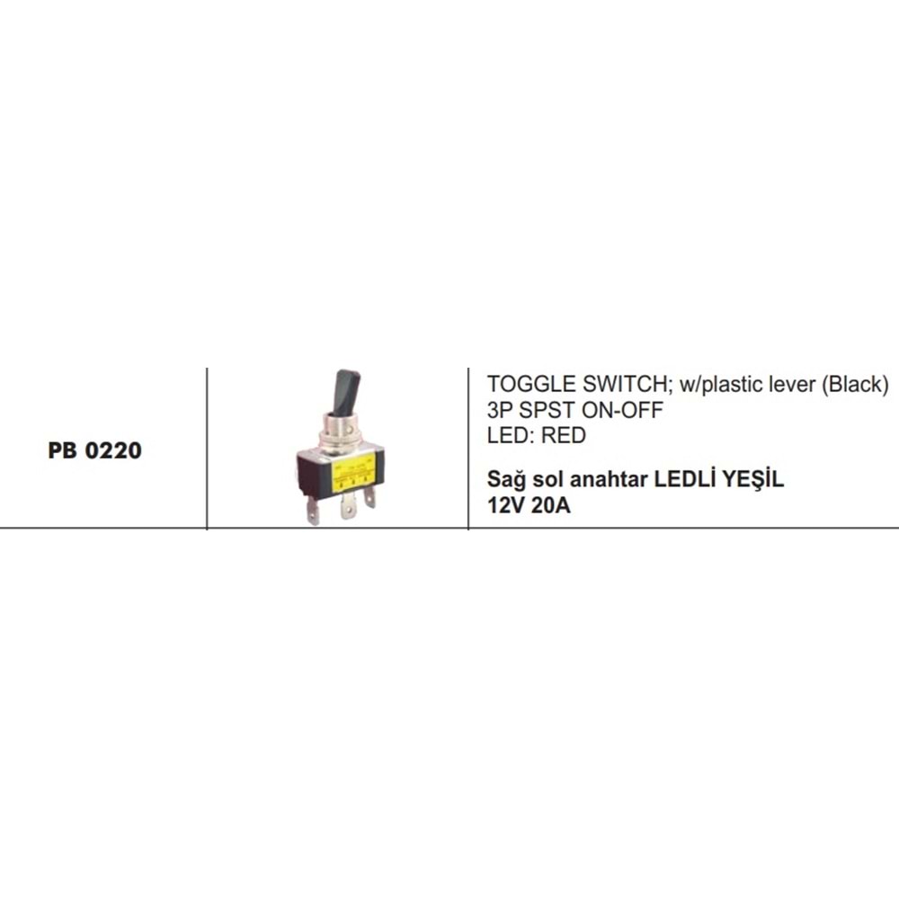 SAĞ-SOL ANAHTAR 12V 20A