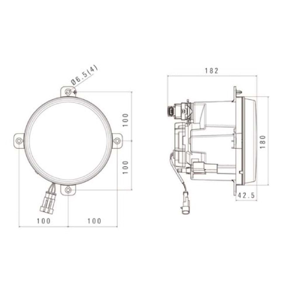 KISA HÜZME FAR 24V PARKLI H7 AMP.AYAR MOTORLU