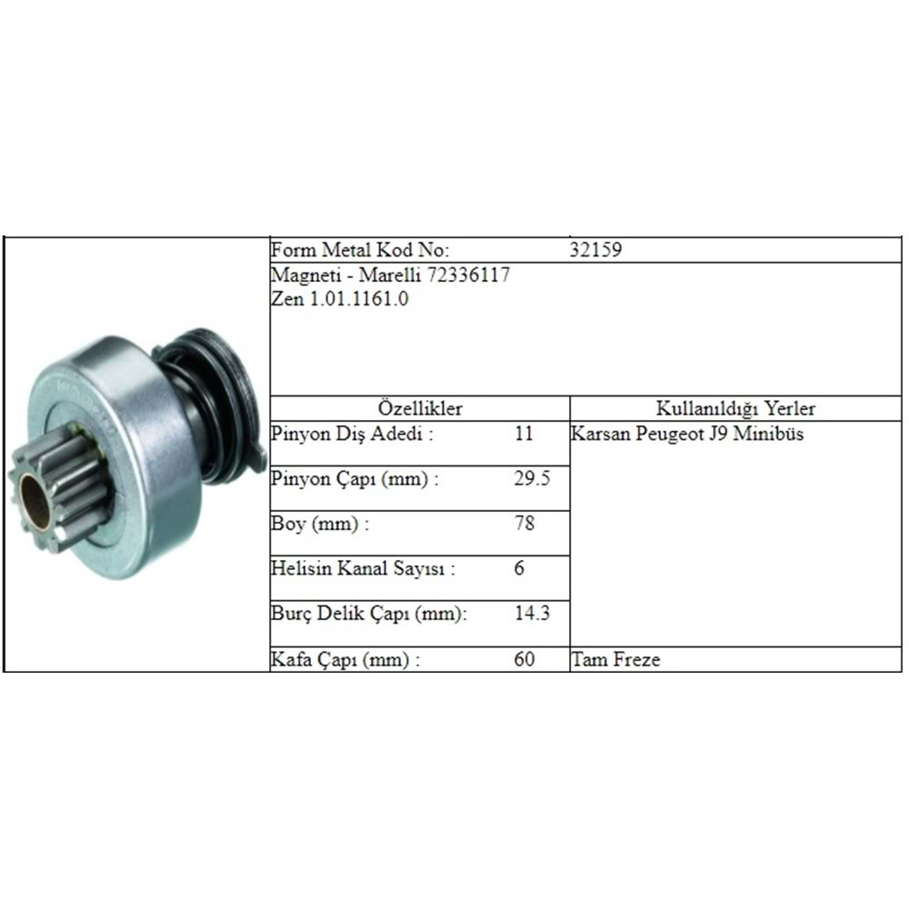 M.DİŞLİ 11 DİŞ PEUGEOT J9 Y.M.97 -