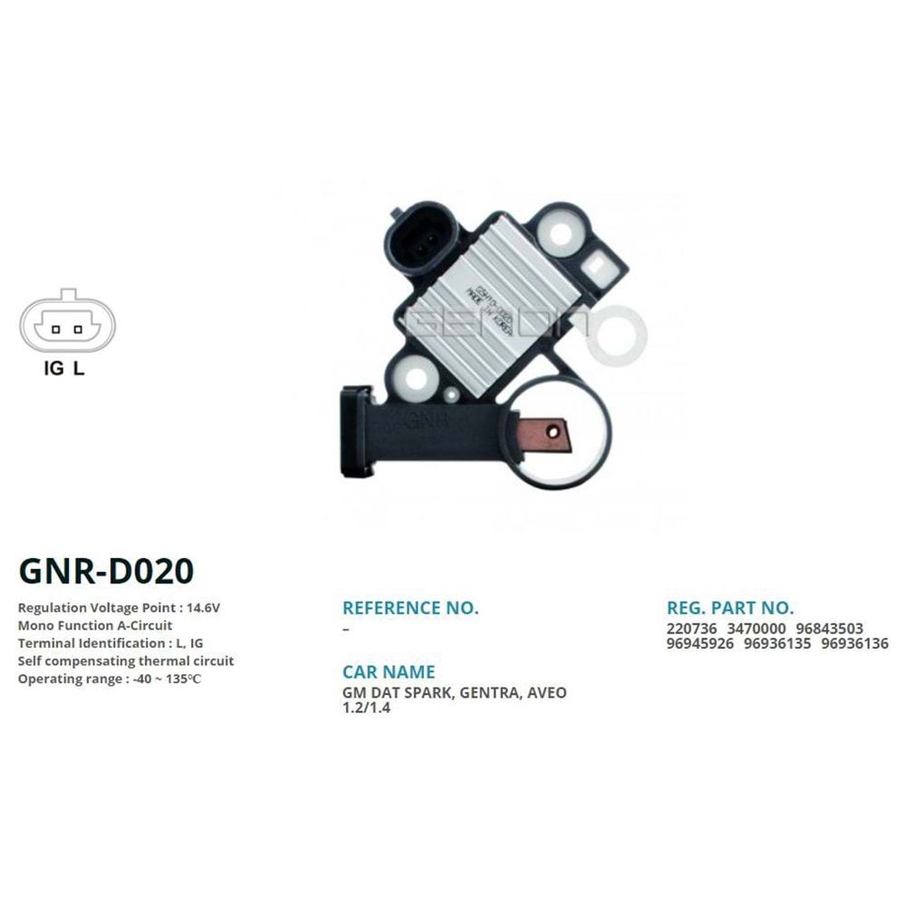 KONJ. 12V CHEVROLET SPARK - AVEO 1.2 - 1.4 (L, IG)