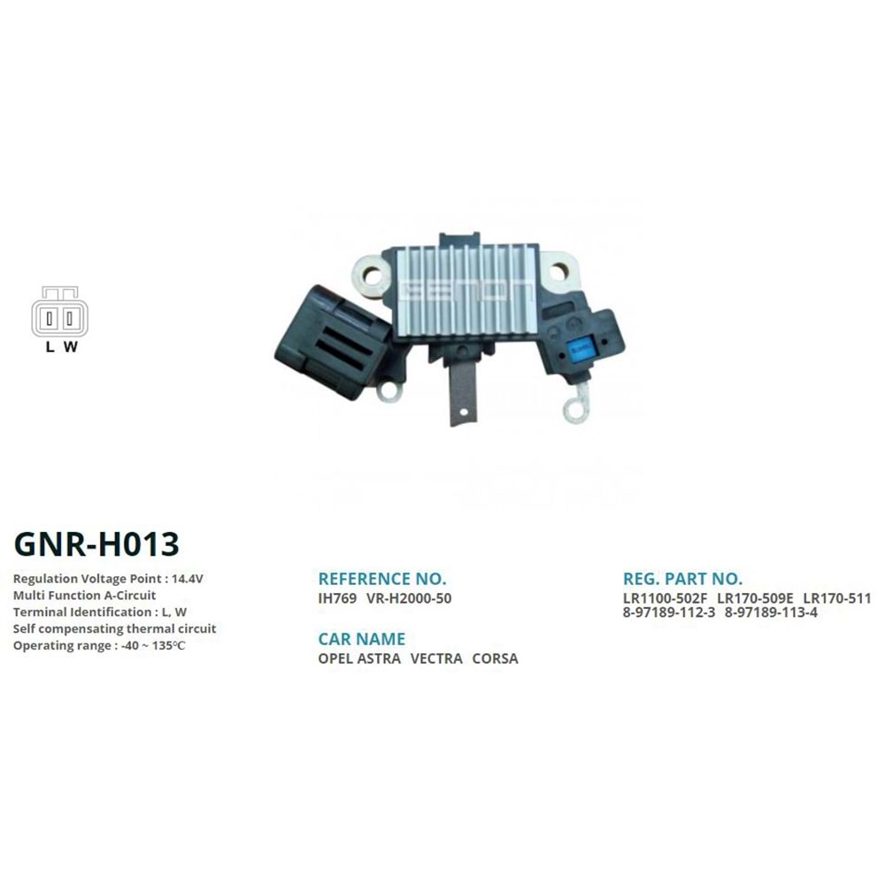 KONJ. 12V OPEL COMBO - ASTRA - VECTRA 1.7 D (L, W)