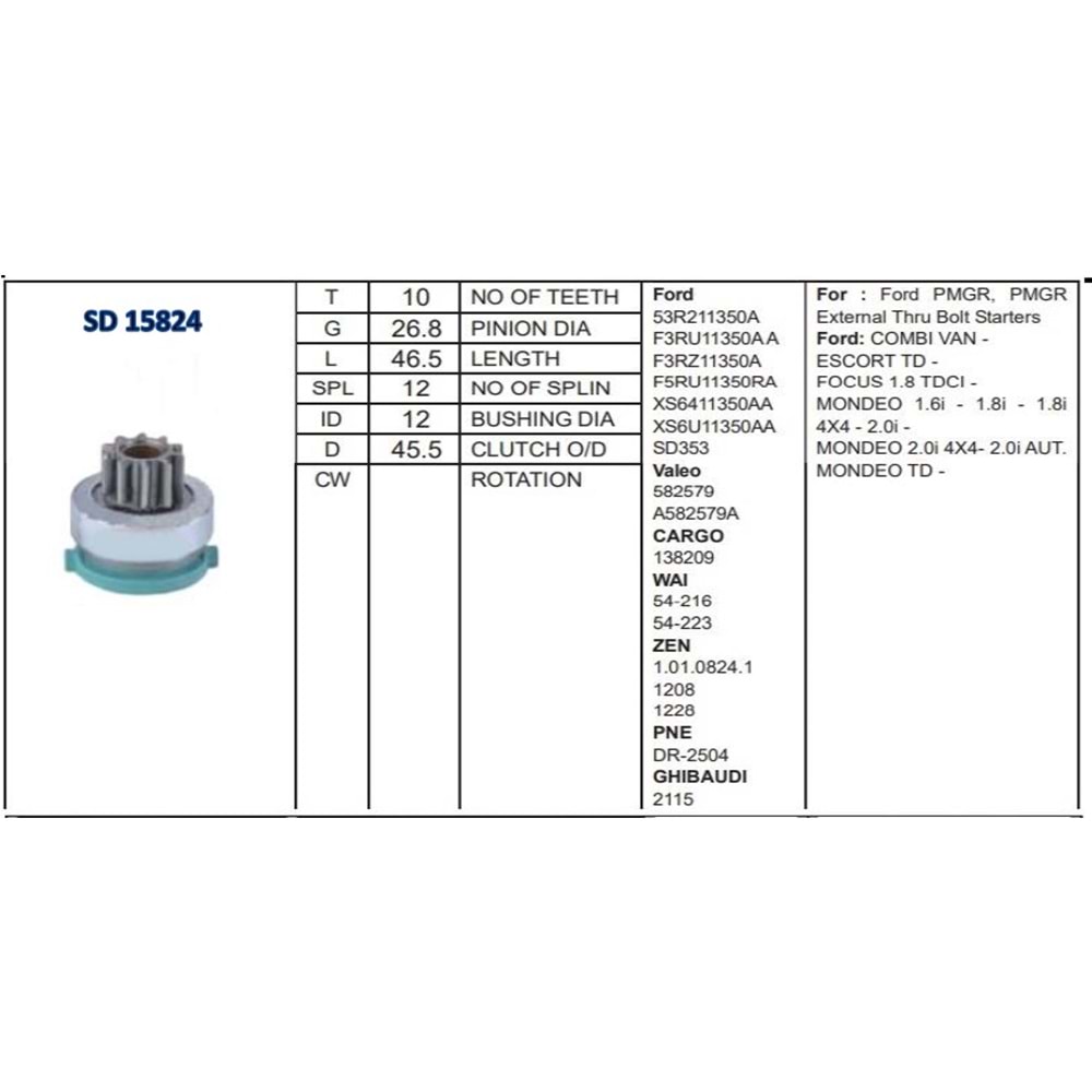 M.DİŞLİSİ 10 DİŞ FORD FOCUS
