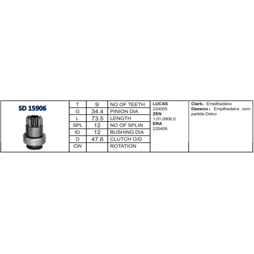 M.DİŞLİSİ 9 DİŞ DAEWOO CLARK FORKLİFT CW