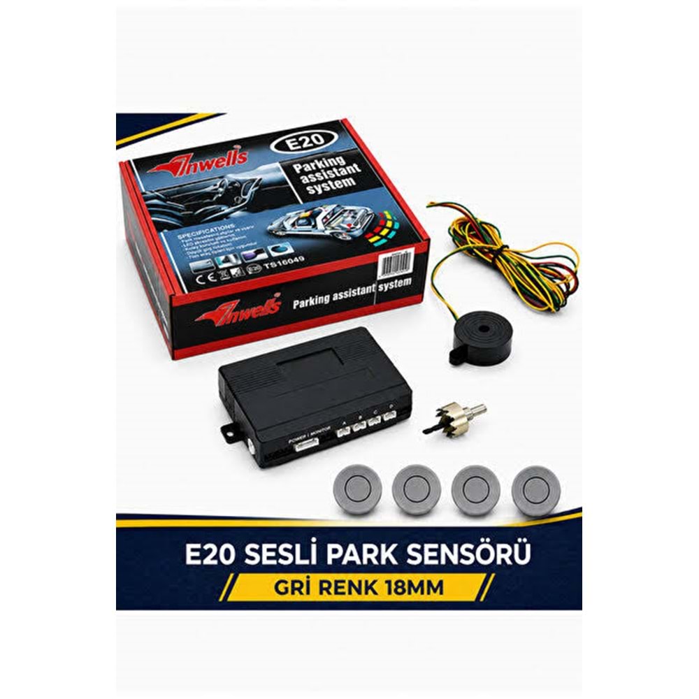 PARK SENSÖRÜ E20 4 SENSÖRLÜ GRİ 18 MM SENSÖR