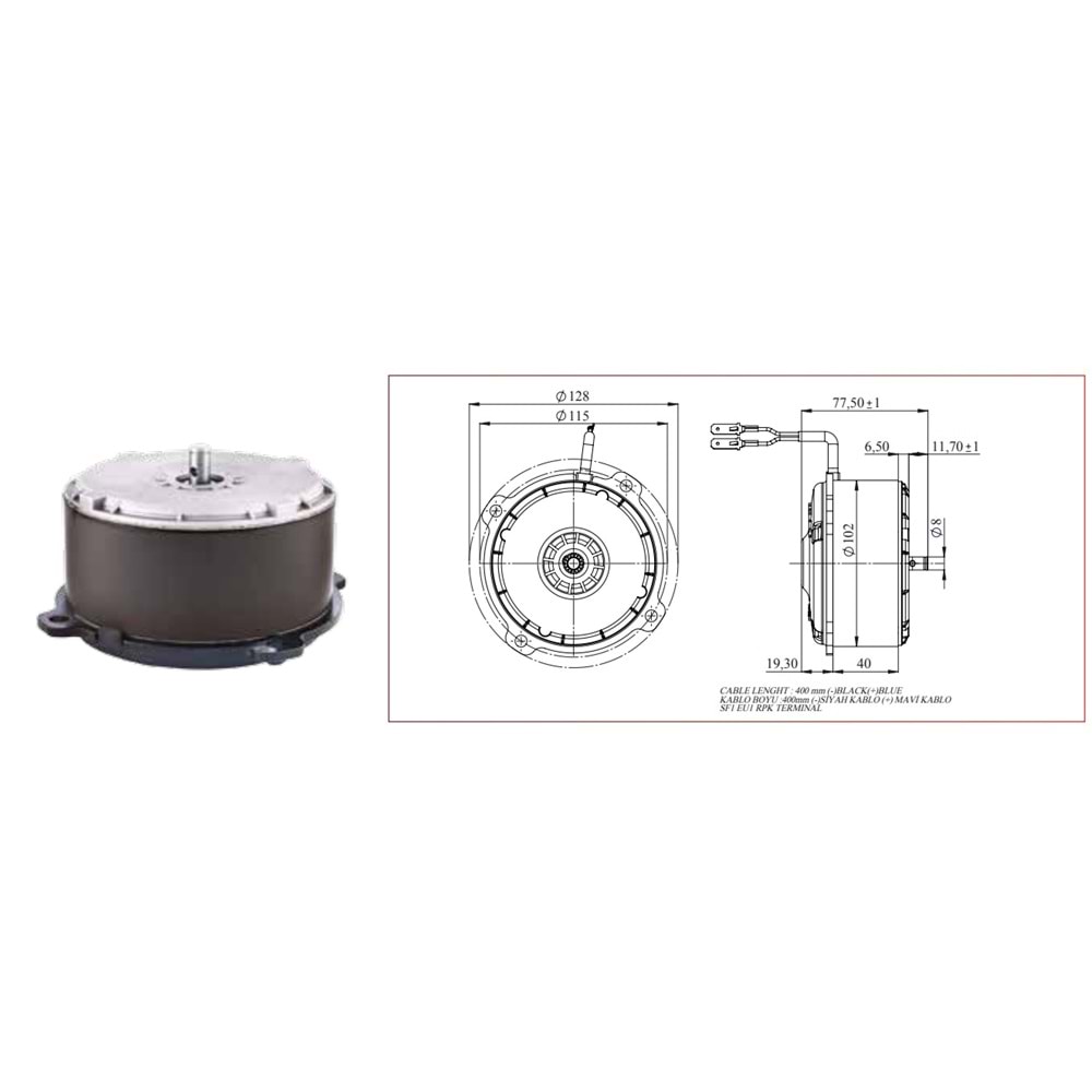 24V ORTA AXIAL MOTORU EMİCİ CW 65123862