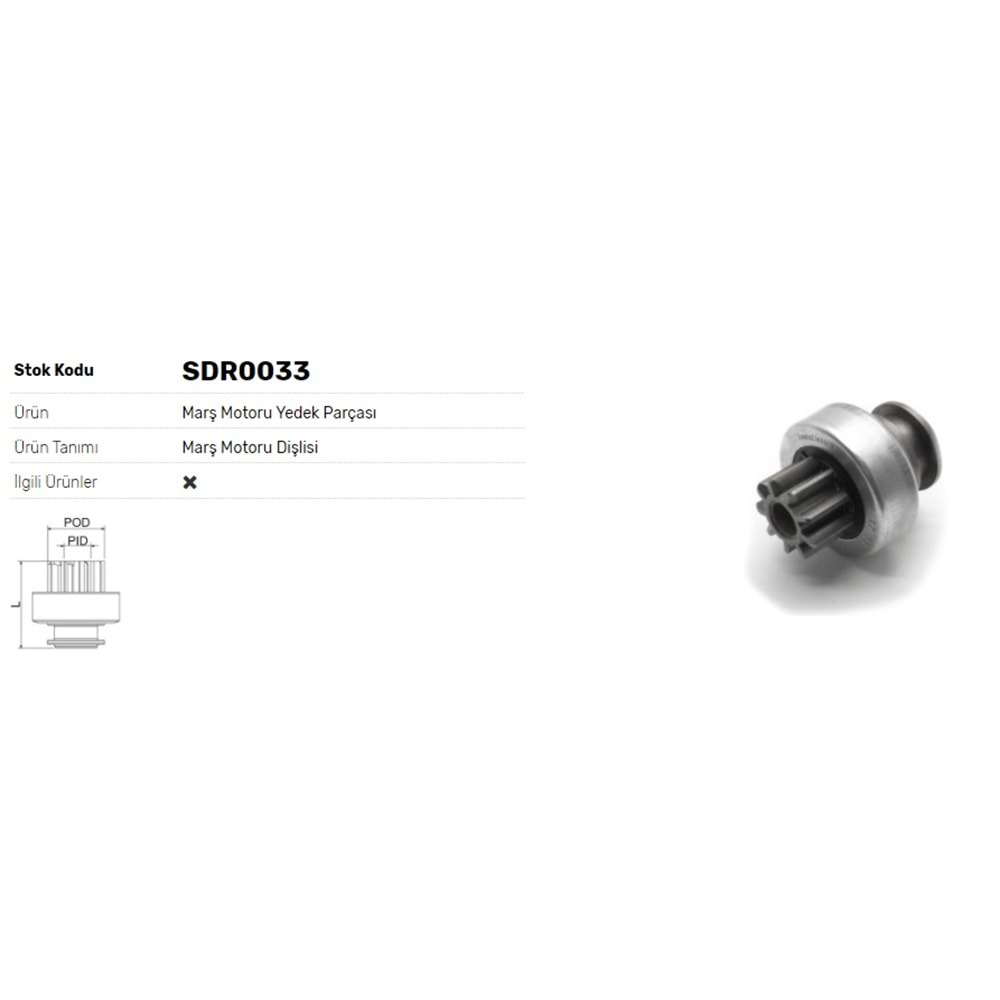 MARŞ DİŞLİSİ (1598) ANADOLU MOTOR