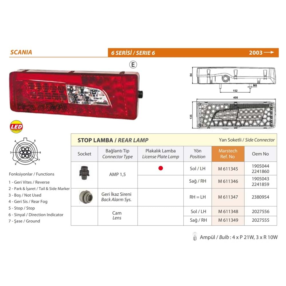 S.L-G-P-R.S.STOP LMABA 16 AMP SOKET SAĞ