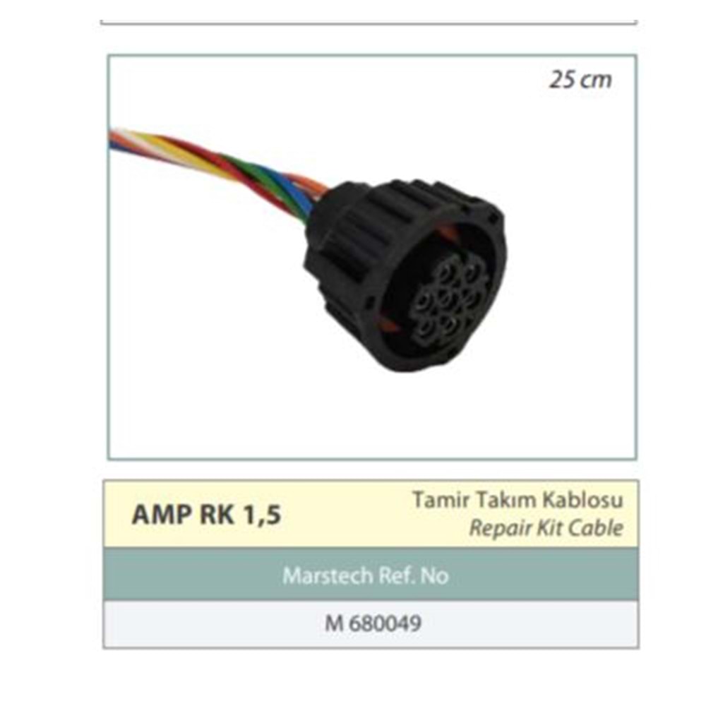 AMP SOKET TAMİR TAKIM SET - 25 CM. KABLOLU