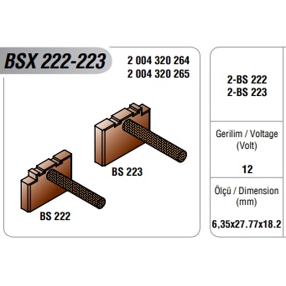 12V MARŞ MOT. KÖMÜRÜ