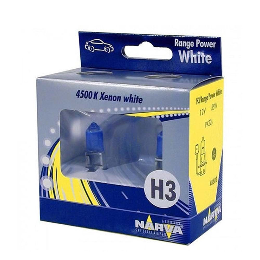 12V H3 55W RANGE POWER WHITE 4100K (2Lİ SET)