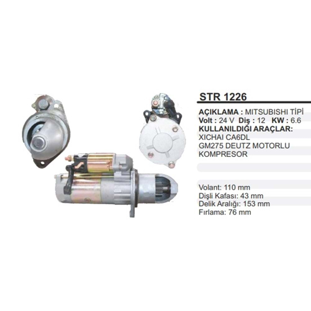 MARŞ MOTORU MITS. 24V.12D.XICHAI CA6DL