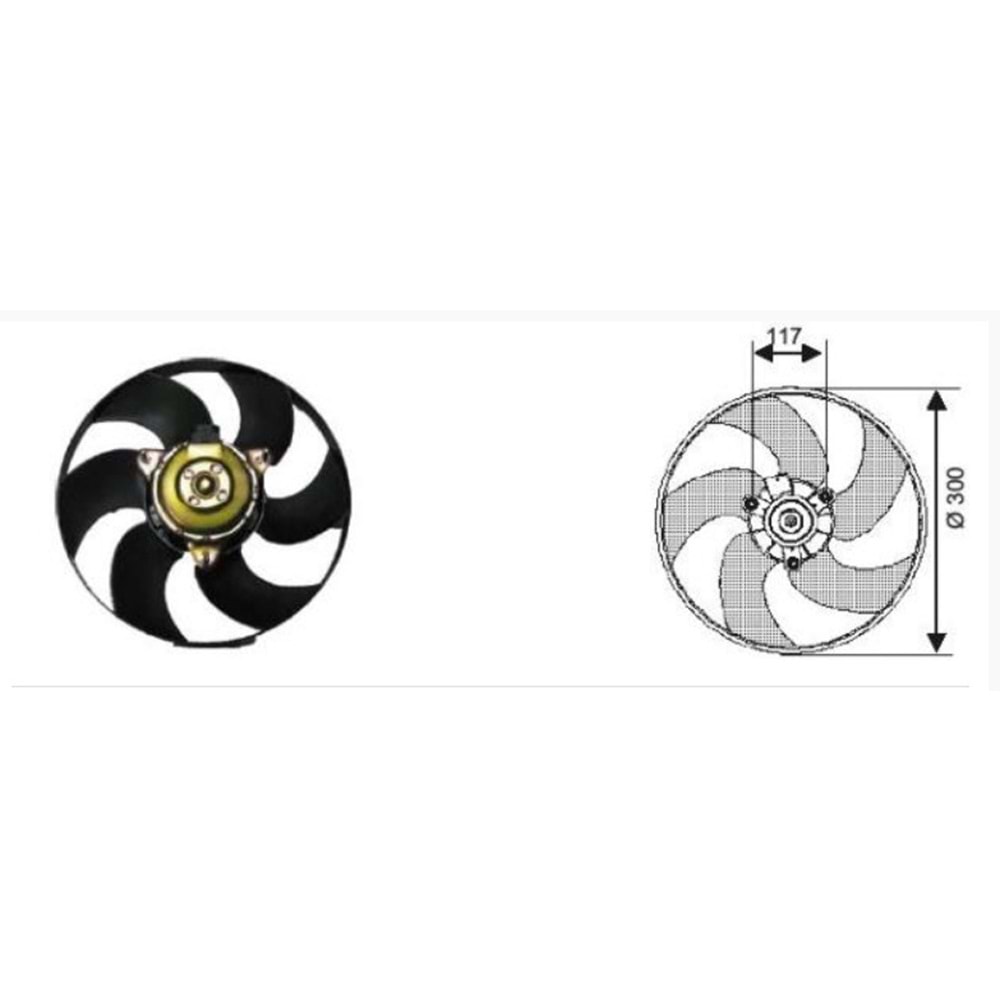 FAN MOTORU SKODA FELICIA 1,6LX-1,9D 1995-2002