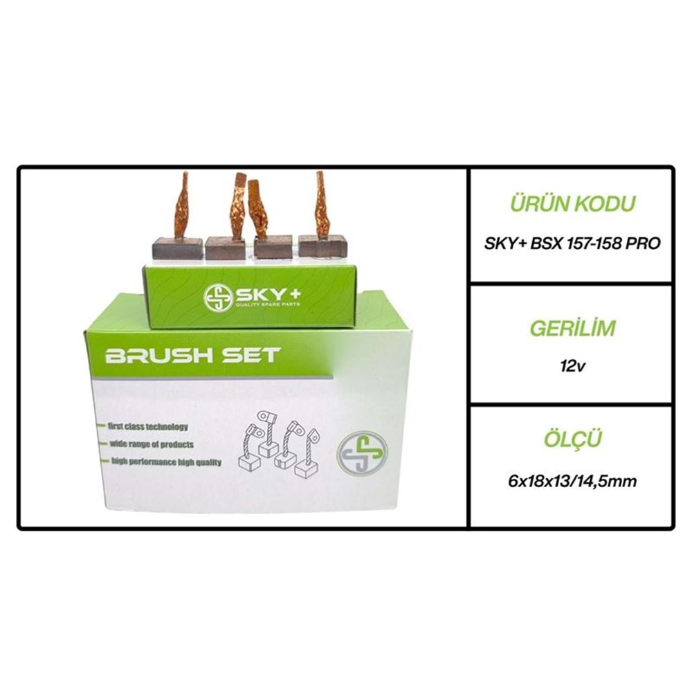 MARS MOTORU KÖMÜRÜ BSX157158 MEGA 12V PEUGEOT / CITROEN / VOLVO / ALFA ROMEO / BMW / FIAT / MERCEDES BENZ / VOLKSWAGEN / RENAULT (6 X