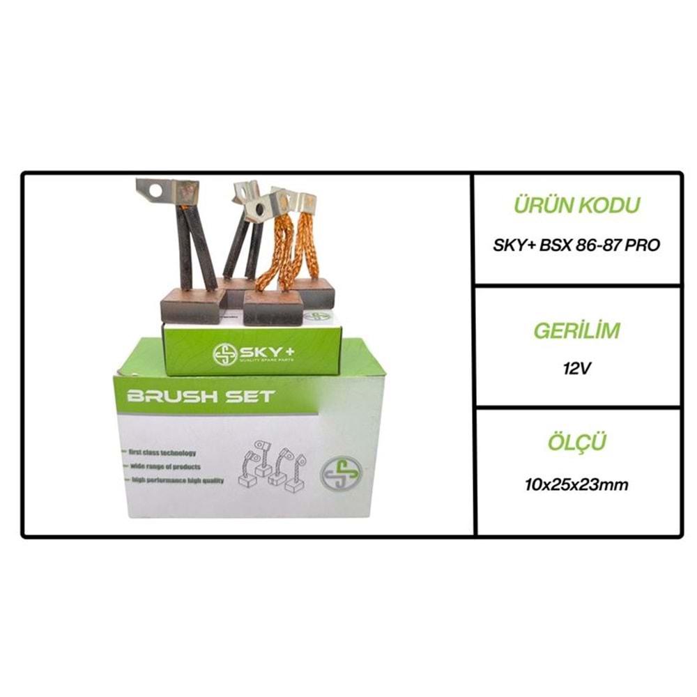 MARS MOTORU KÖMÜRÜ BSX8687 MEGA 12V IVECO 50 NC / DODGE AS 600 / MACK (10 X 25×23)