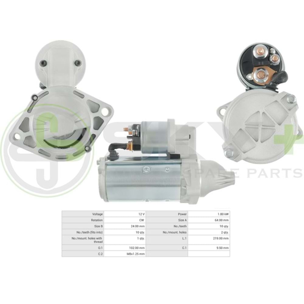 MARŞ MOTORU 12V 10DİŞ VALEO TİP DOBLO ALBEA OPEL CORSA COMBO 1.3JTİ GÜÇLENDİRİLMİŞ(438212 - STR3310)