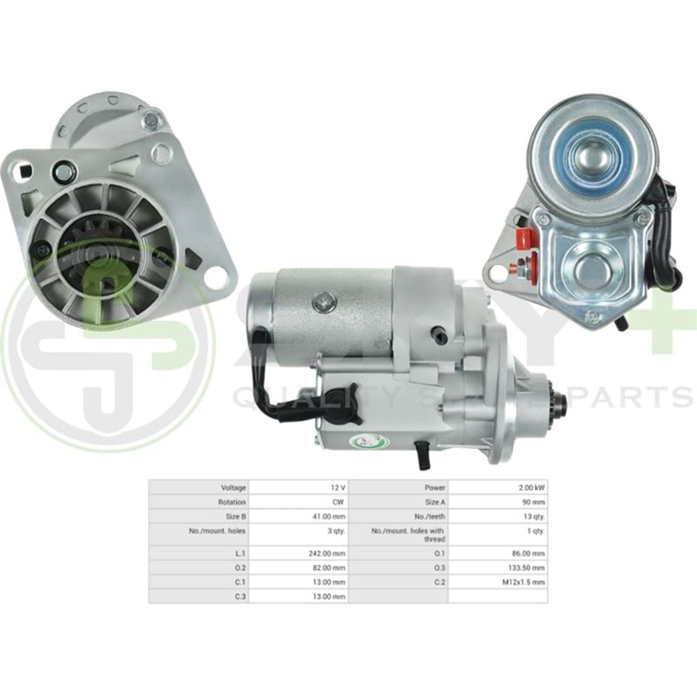MARŞ MOTORU 12V 13DİŞ DENSO TİP KIA CERES-BONGO 2.4 FORD RANGER-MAZDA B2500 DÜZ DÖNÜŞ