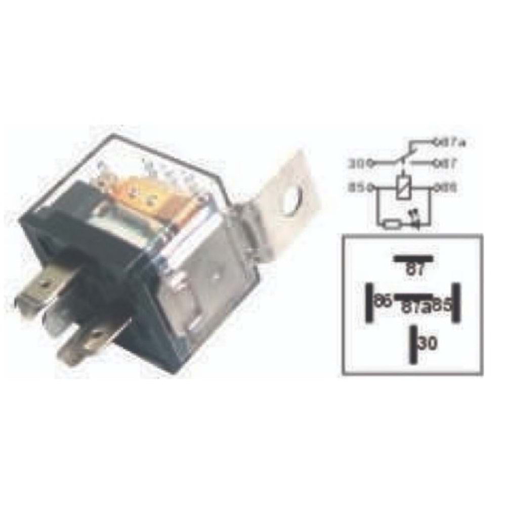 ROLE 24V.20/30A 5P.CIFT PLT.SEFFAF LED AYK