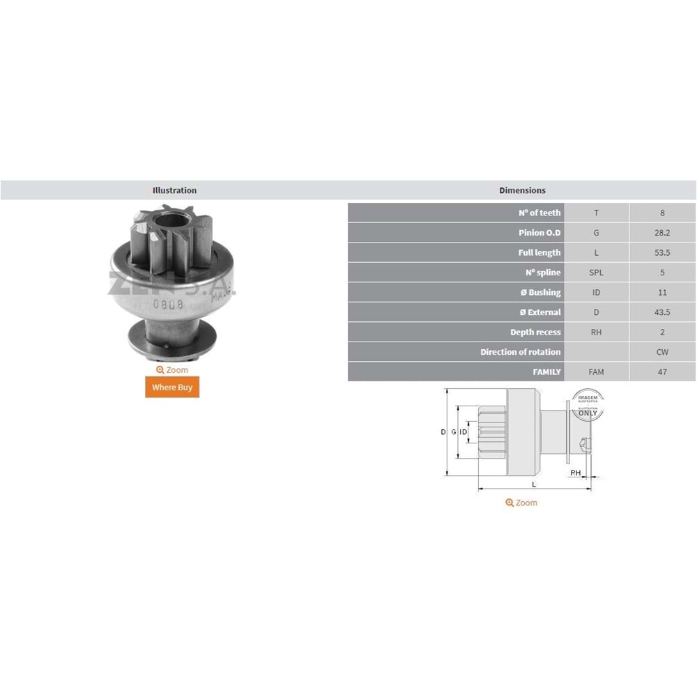 8 DİŞ MARŞ DİŞLİSİ 8 DIS SUZUKI JIMMY - SWIFT 1.3